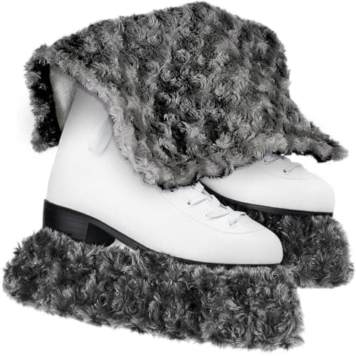 RoundFunny Ice Skate Blade Covers,Winter Skate Guards Figure Hockey Blade Cover for Girls Boys Winter Gift(Large,Gray)