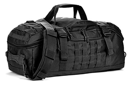 Miramrax Travel Duffle Bag Backpack for Men Large Tactical Bags Weekender Gym Bag for Overnight Traveling Military Workout Deployment Sports Black 45L