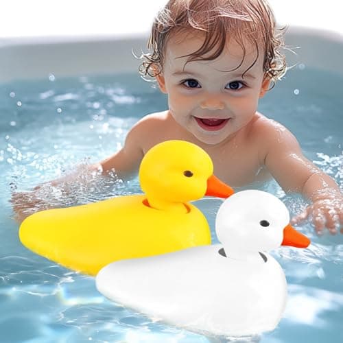 SOCBTNSO 2Pack Duck Bathtub Pool Toys Realistic Walking Ducks Waterproof Baby Bath Toys Gift for Toddler Boys Girls