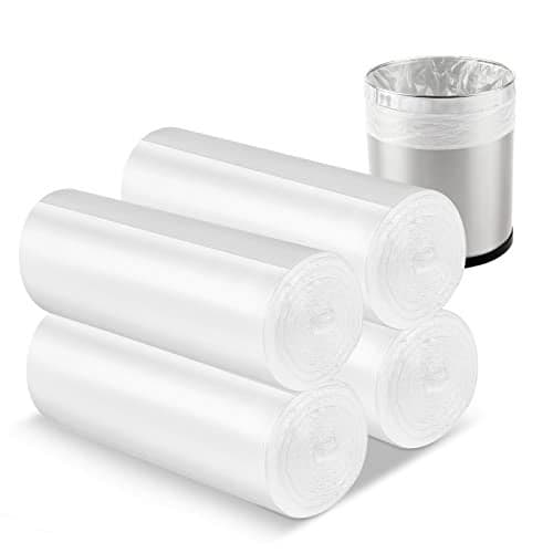6 Gallon Small Clear Office Trash Bags, Wastebasket Trash Can Liners, Garbage Bags for Restroom, Home Bins, 100 Counts