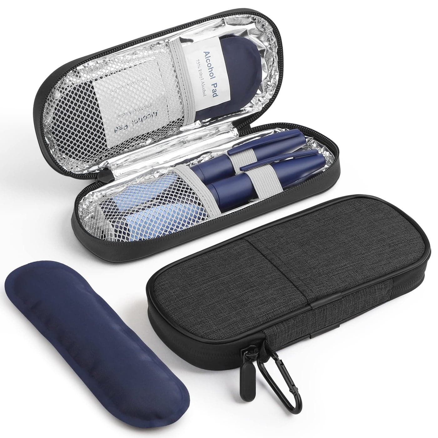 Gelozid Insulin Cooler Travel Case Diabetic Medication Insulated Cool Organizer with 2 Reusable Ice Packs for Insulin Pen and Other Diabetic Supplies for The Daily Life and Trip Red Flower
