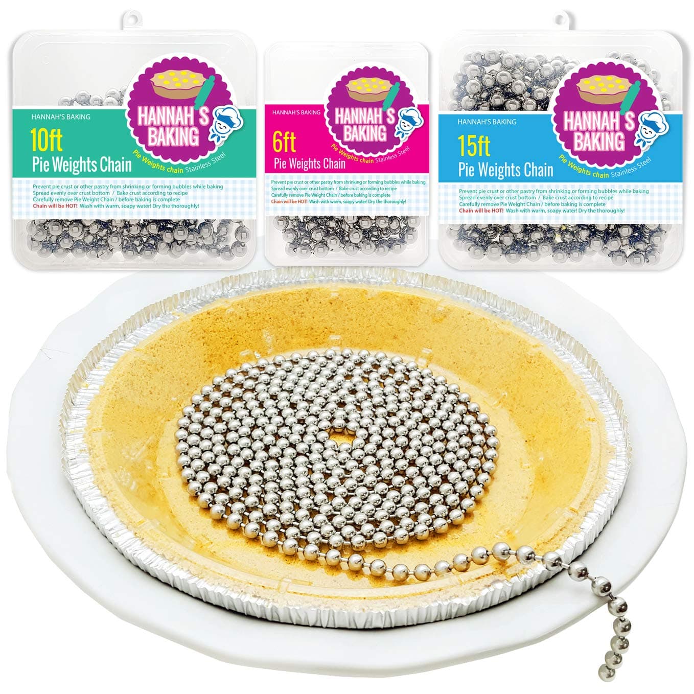 Baking Pie Crust Weights Chain pie crust pie chain Stainless Steel Long_10feet