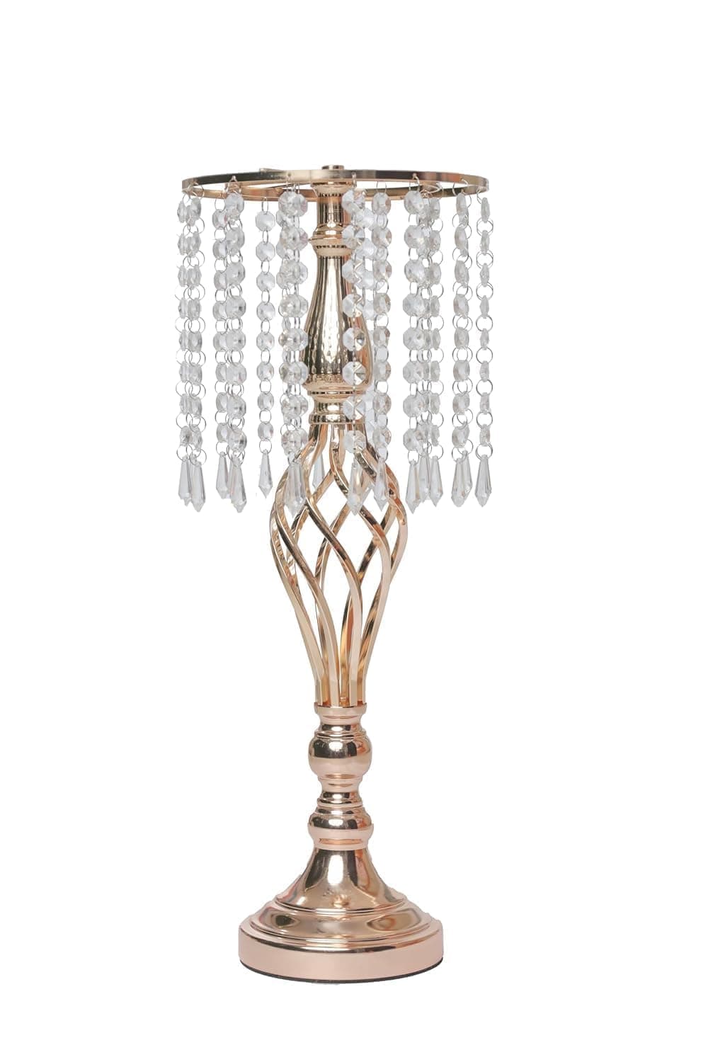 MORADIYA FRESH (LABEL) Crystal Tall Flower Holders, Metal Flower Vase for Reception,Gold Crystal Flower Stand Wedding Centerpieces for Tables,Party Decoration Wedding Centerpiece