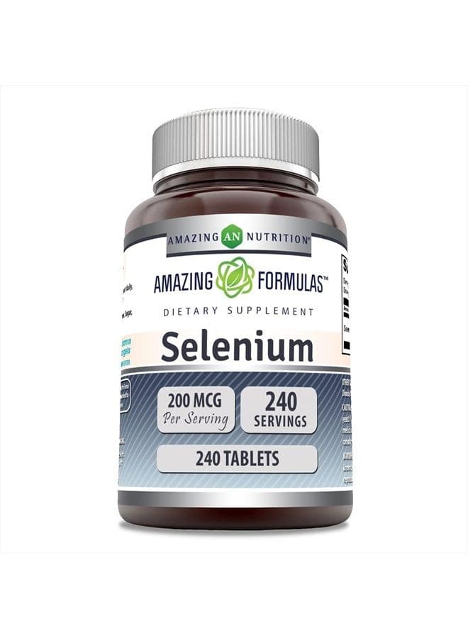Amazing Formulas Selenium 200 mcg 240 Tablets Supplement | Non-GMO | Gluten Free | Made in USA
