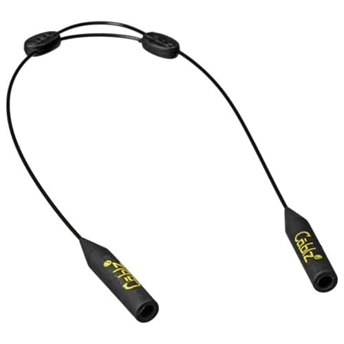 Cablz Zipz Adjustable Eyewear Retainer | Adjustable, Lightweight, Low Profile, Off-The-Neck Eyewear Retainer Strap | Black | 16" w/Regular Tip