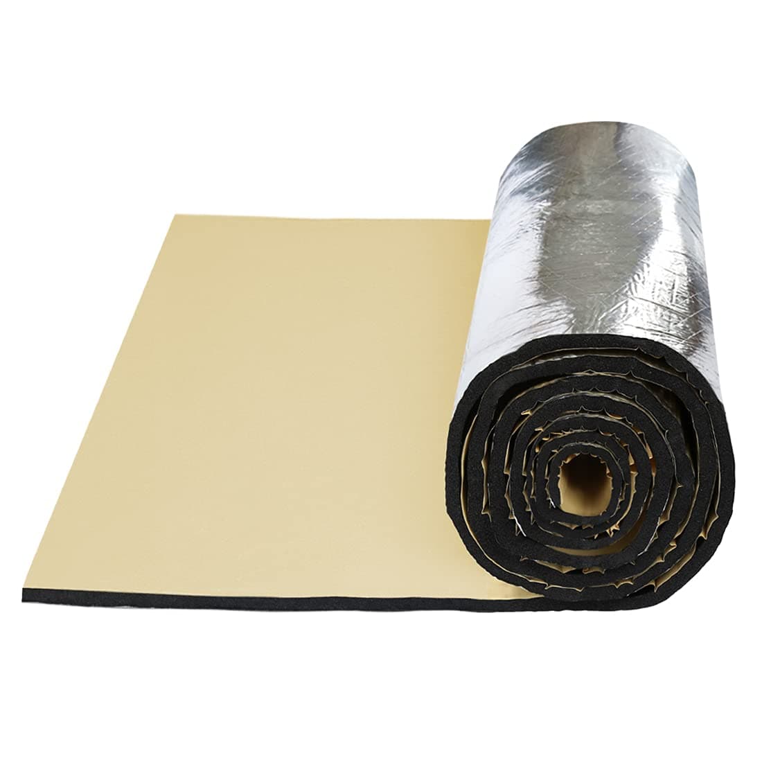 uxcell 394mil 10mm 1636sqft Car Exhaust Muffler Heat Sound Deadener Insulation Mat Sound Deadening Mat Aluminum Foil Foam for Hood Fender 60 x 40 for Car