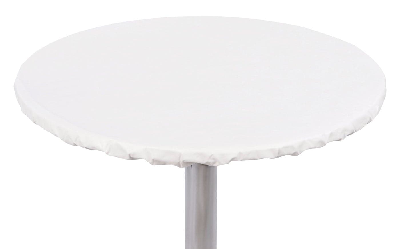 Yourtablecloth Heavy Duty Vinyl Round Fitted Tablecloth Table Cover with Flannel Backing Vibrant Colors Elasticized Tablecloth Great for Indoor and Outdoor Dining and Playing Cards 60 White