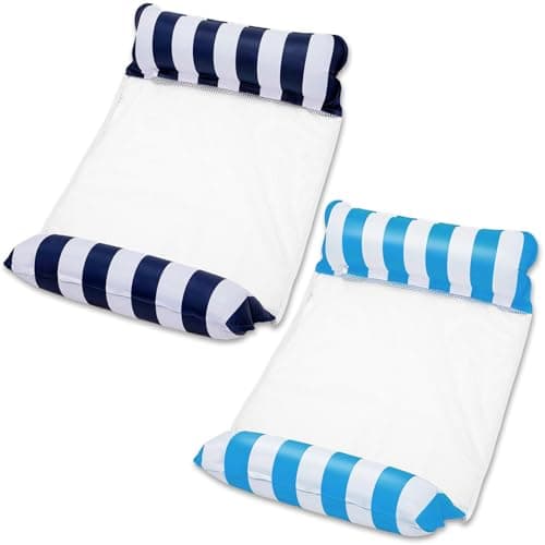 UMUACCAN Inflatable Pool Floats 2Pack Swimming Pool Float Hammock Inflatable Floating Hammock Chair 4 in 1MultiPurpose Swimming Floats LoungerWater Floating Chair Bed for AdultsNavy and Blue