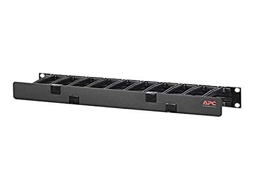 APC Rackmount Horizontal Cable Manager, AR8602A, 1U x 4" Deep, Single-Sided with Cover, Black