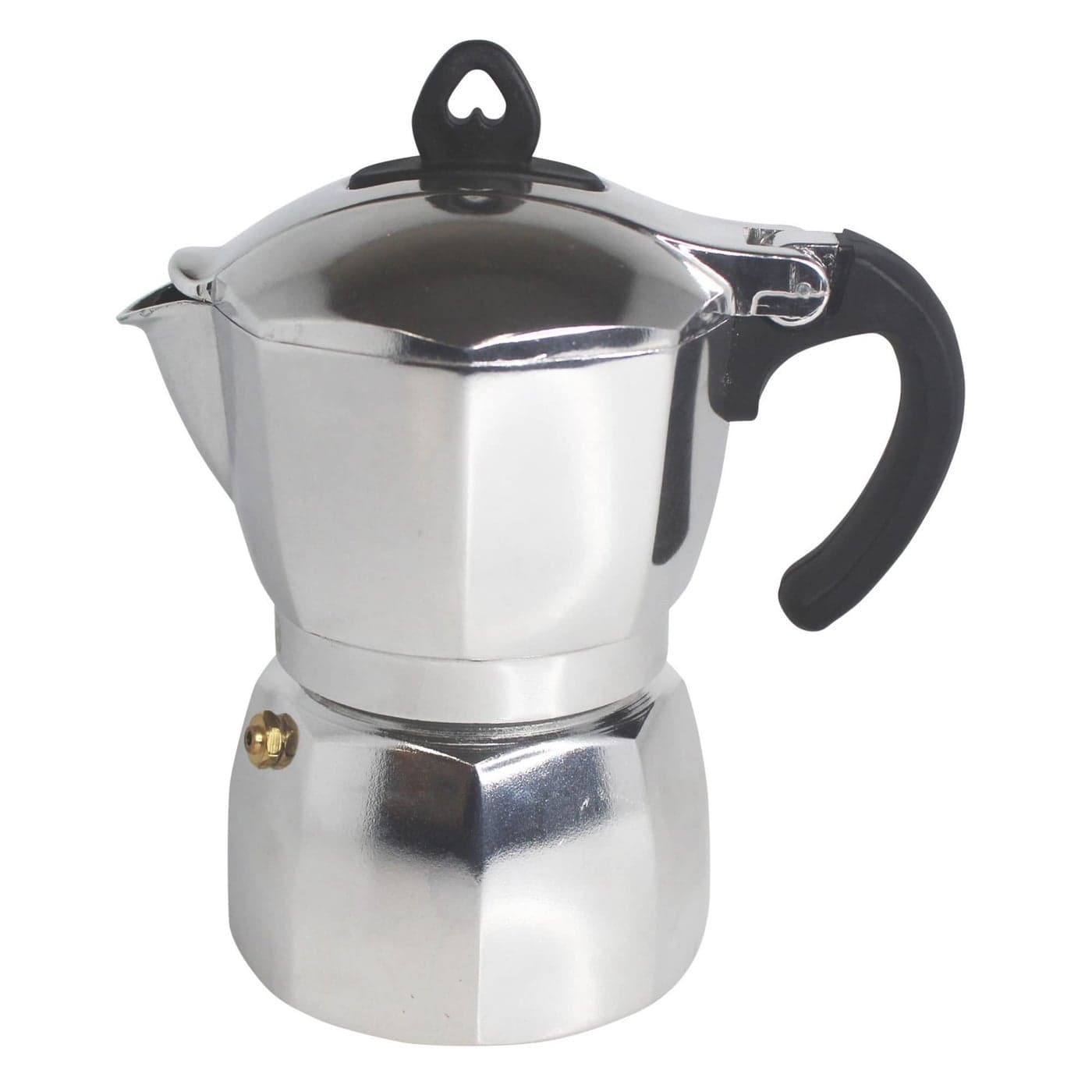 Imusa 6 Cup Stovetop Espresso Maker with Heart Shaped Knob Silver