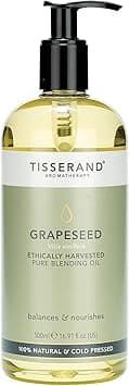Tisserand Aromatherapy 500ml Grapeseed Oil Ethically Harvested Carrier Oil Face and Body Blending Oil 100 Natural and Pure Carrier Oil for Essential Oils Mixing