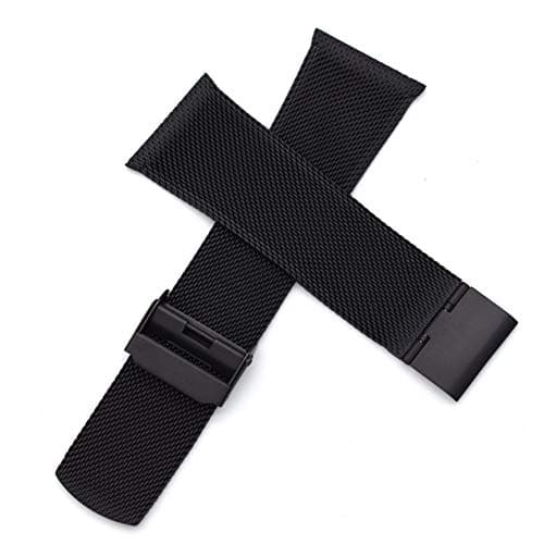Genuine Leather Watch Strap Titanium Watch Strap Replacement for Skagen - SKW6006 SKW6007 SKW6078 SKW6304 SKW6305 (Black)