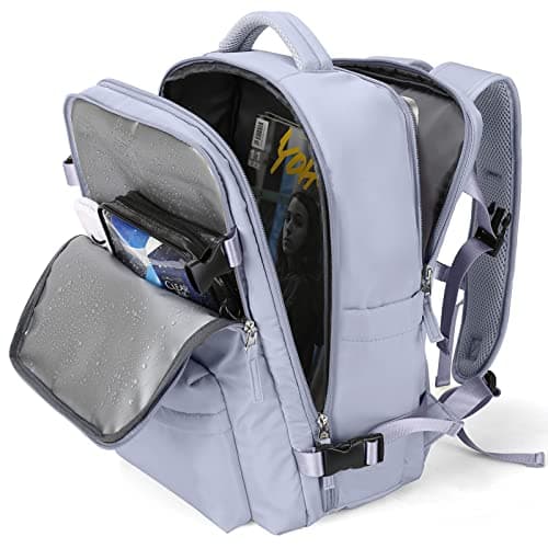 Carry on Travel Laptop Backpack Personal Item Size for Women Men Flight Approved,Backpack for Women Travel Bag Hiking Outdoor Sports Rucksack Casual Daypack, Taro Purple