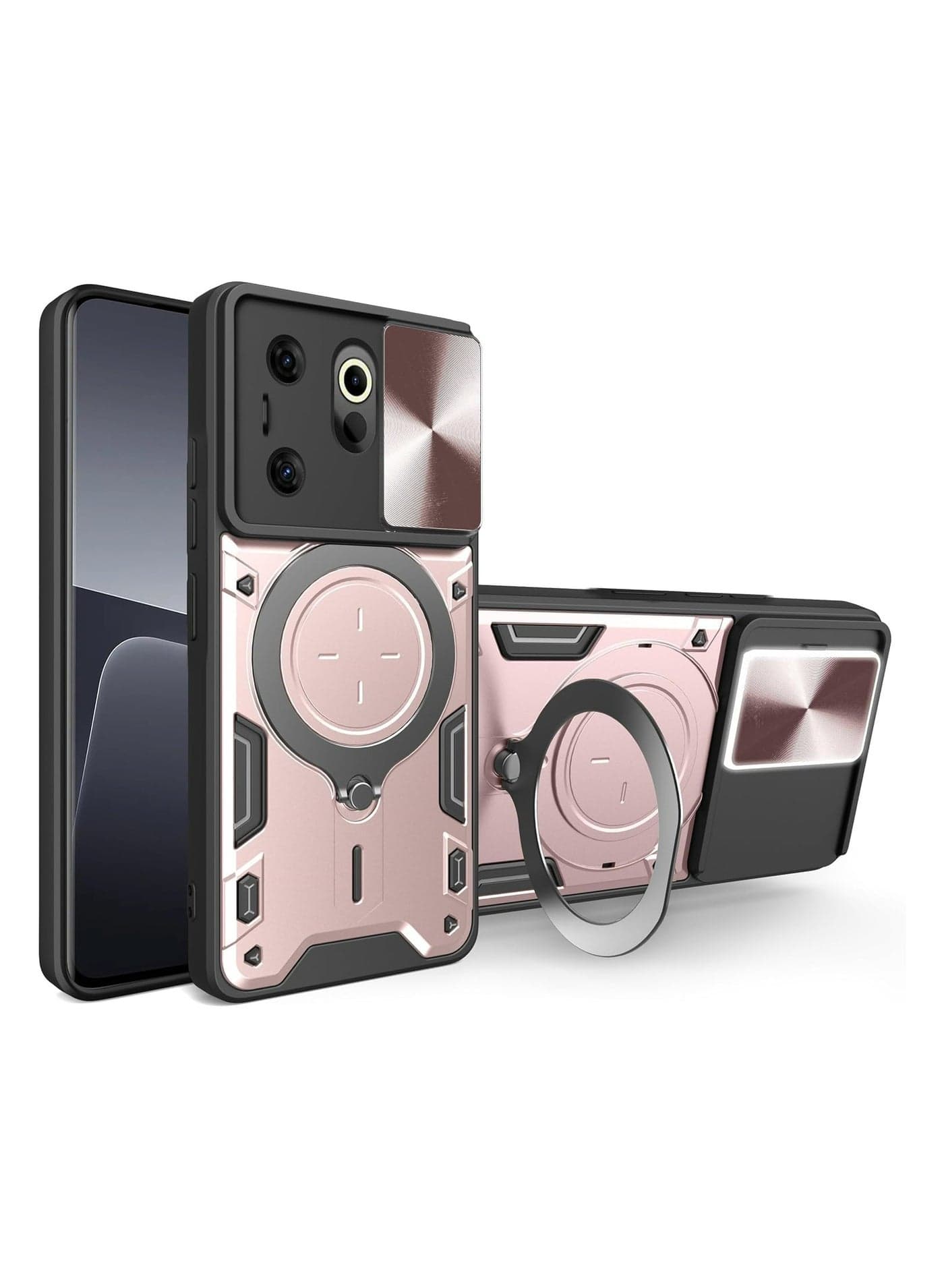 Infinix Zero 30 4G Mobile Phone Case Cover, Slide Camera Lens Cover, 360°Rotating Kickstand Ring, Bumper Shockproof Phone Case,Compatible with Car Magnetic Mount