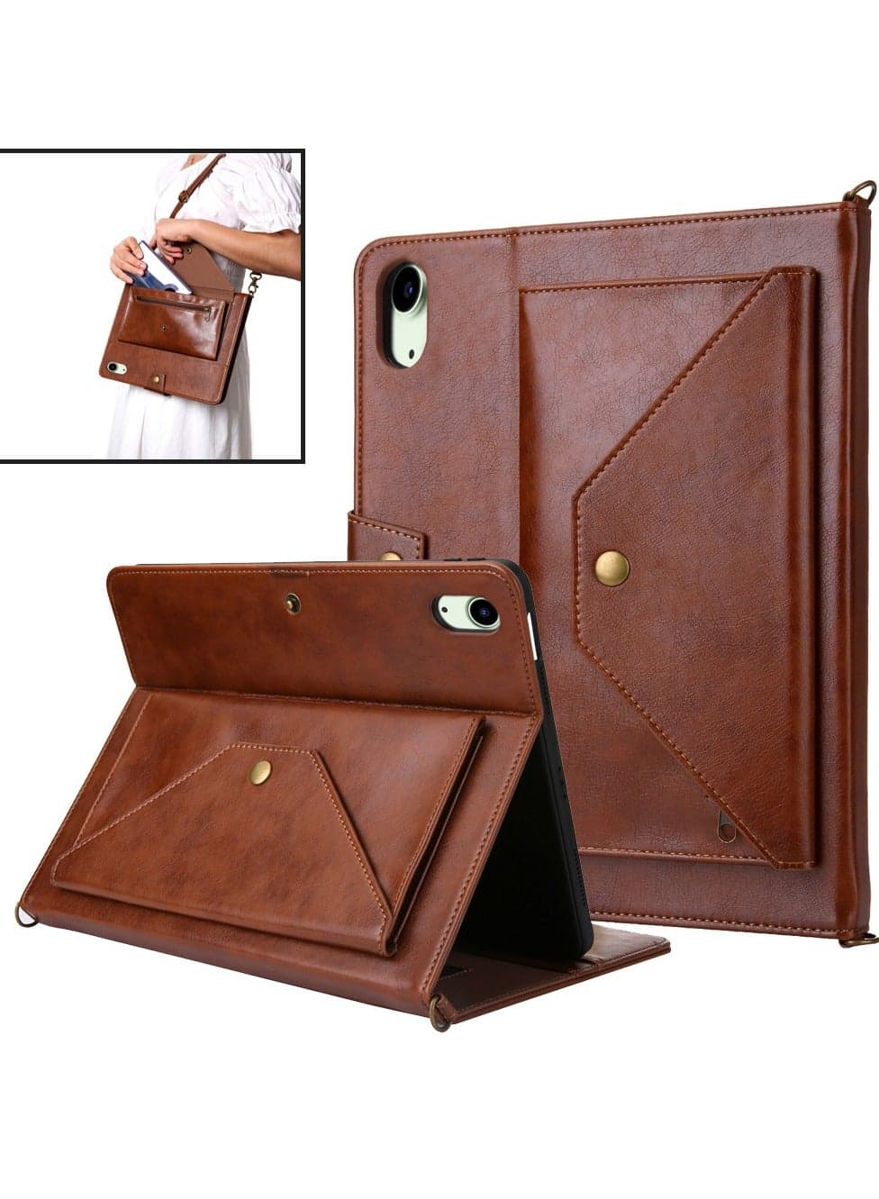 iPad Mini 6 Case with Strap iPad Mini 6th Generation 2021 8.3 inch with Pencil Holder Small Pouch Pocket Shoulder Strap,Suitable for Carrying Outdoor