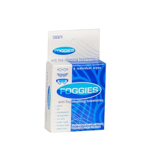 Foggies AntiFog Towelettes 6Pack 2in1 Lens Cleaner AntiFog Wipe Cleans and Defogs Goggles Glasses Masks Reusable Wipes for Swim Scuba Sports Lens
