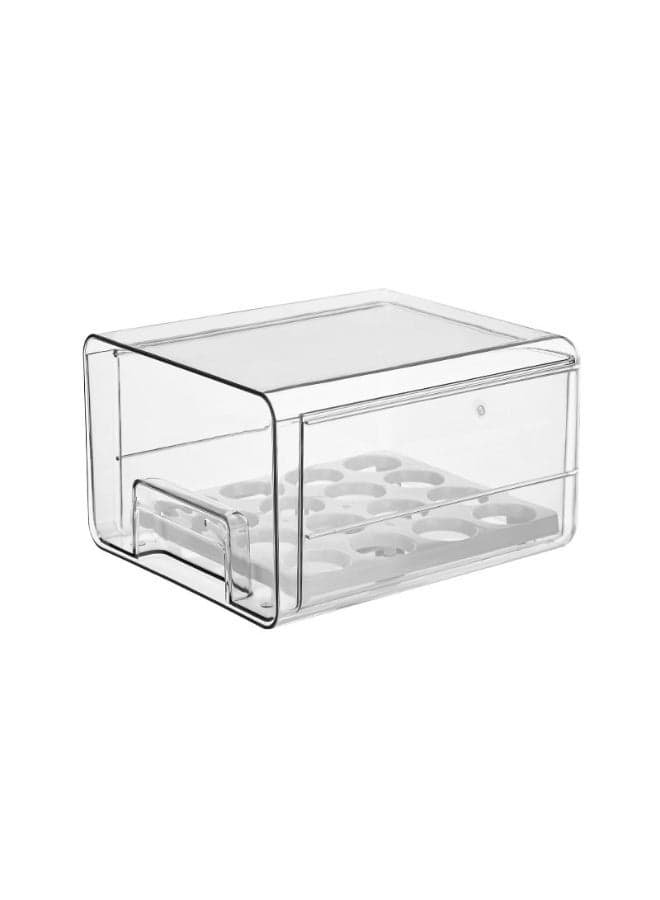 Large Capacity Egg Storage Container, Organizer Bins With Handles, Stackable Clear Plastic Storage Egg Organizer, Household Egg Holder For Fridge Clear