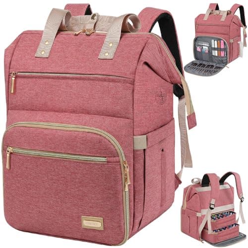 LTINVECK Nail Polish Organizer Case Backpack Holds 70 Bottles 15ml05floz Nail Lamp 2 Layers Detachable Nail Kit Storage Case Large Travel Nail Supplies Shoulder Bag for Manicure Tools Pink