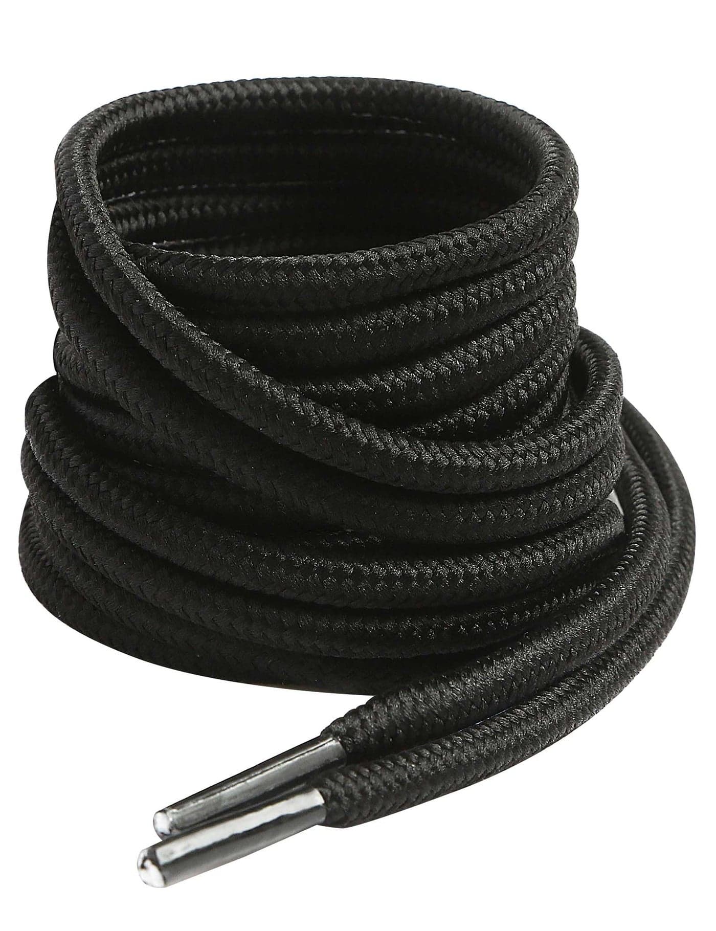 VSUDO 39 Inches Round Black Boot Laces, 5/32" Diameter Shoe Laces for Boots, Heavy Duty Work Shoestrings, Hiking Shoelaces for Men or Women (2Pairs-Black-100CM)