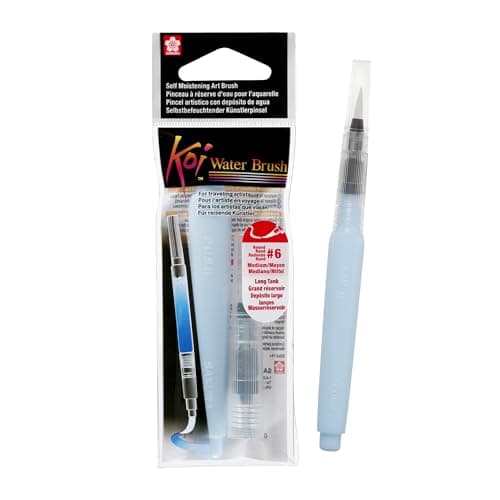 SAKURA Koi Water Brush - Water Brush for Watercolor - 9 ml Tank - Medium Brush Tip