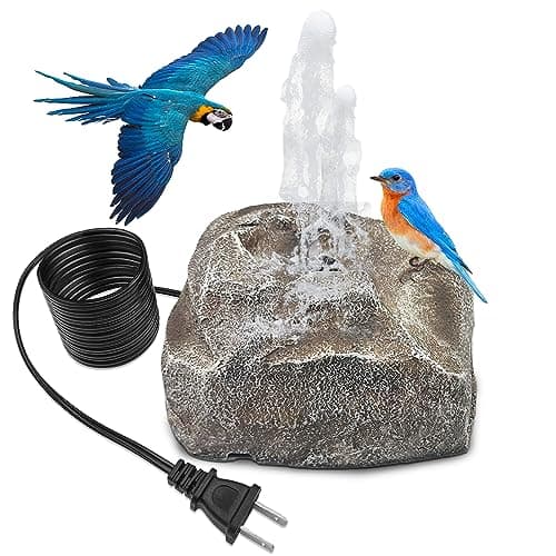 Bird Bath Fountain Bubble Fountain Outdoor Rock Water Fountain Rock with Electric Water Pump for Hummingbird Birdbath Garden Lawn Yard Patio Aquariums Fish Tank