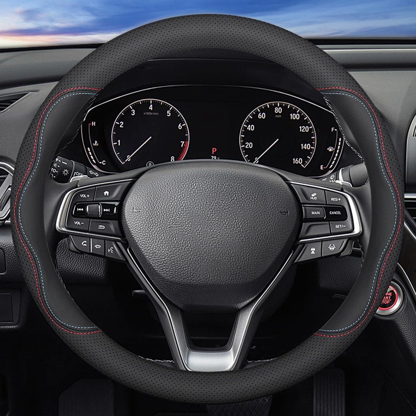 XHRING Car Steering Wheel Cover for Toyota Camry Rav4 Corolla Highlander Sienna CHR Avalon FJ Cruiser Yaris SE XSE LE Hybrid XLE TRD Cross Limited Platinum Accessories 2025 Leather Color 14 15