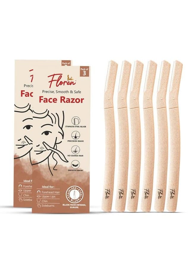 Face Razor For Women (Set of 3) I For Smooth & Effortless Facial Hair Removal I Suitable For Peach Fuzz, Chin, Upper Lips, Eyebrows (Pack of 3)…