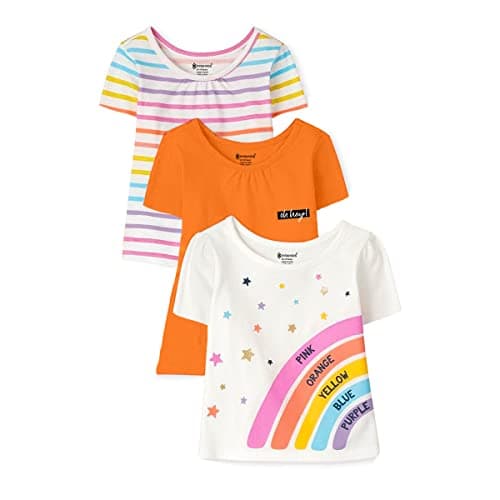 KYDA KIDS Antibacterial Girl's Cotton Tshirt 8-9 Year Orange