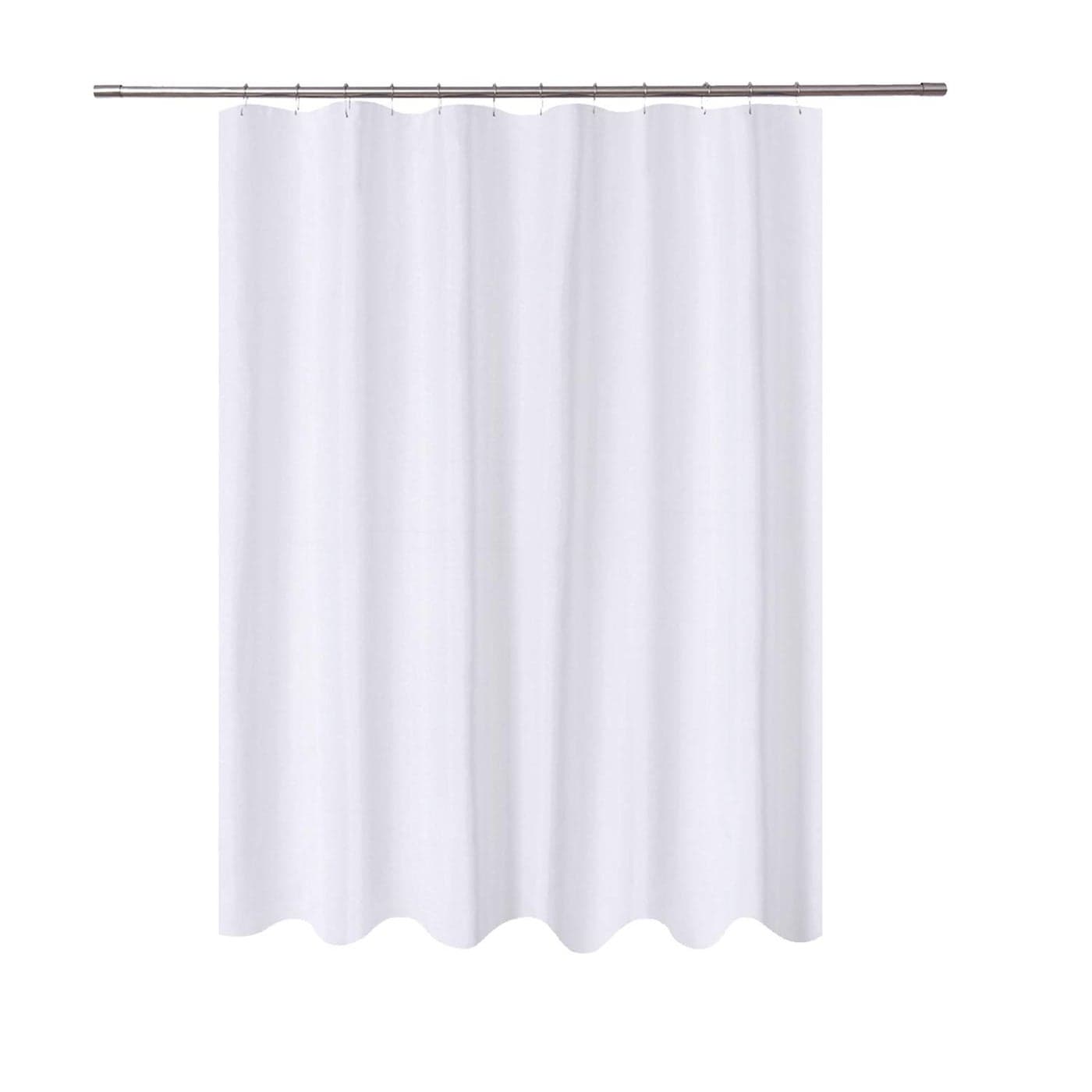 NY HOME Long Fabric Shower Curtain Liner 72 x 78 inches Longer Length Hotel Quality Washable Water Repellent White Spa Bathroom Curtains with Grommets 72x78
