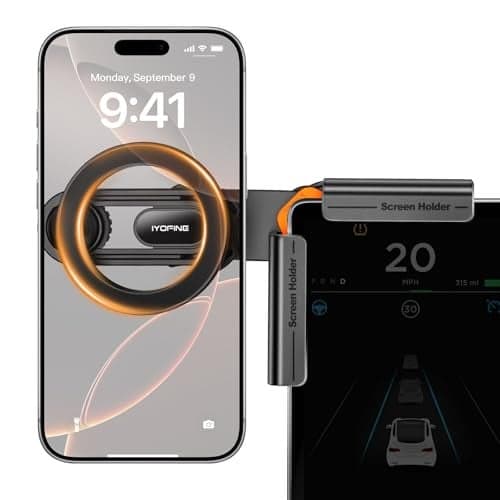 IYOFINE M2026 Tesla Model Y Phone Mount, for MagSafe Magnetic Car Mount for Tesla Model Y Juniper 2026 & Model 3 Highland Accessories, Dashboard Screen Holder Compatible with iPhone Pro Max Android