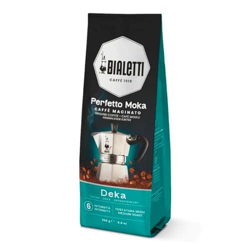 Bialetti Perfetto Moka Deka Medium Roasting Ground Coffee Cereals Aroma 88 Oz 250g Bag with FlavourSaving Valve