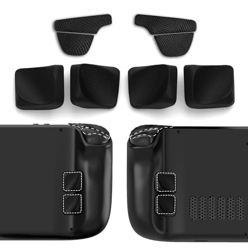 PlayVital Ergonomic Grip Kit for Steam Deck – Silicone Back Button Enhancement Kit & Anti-Slip Trigger Grips – Black (Compatible with LCD/OLED Models)