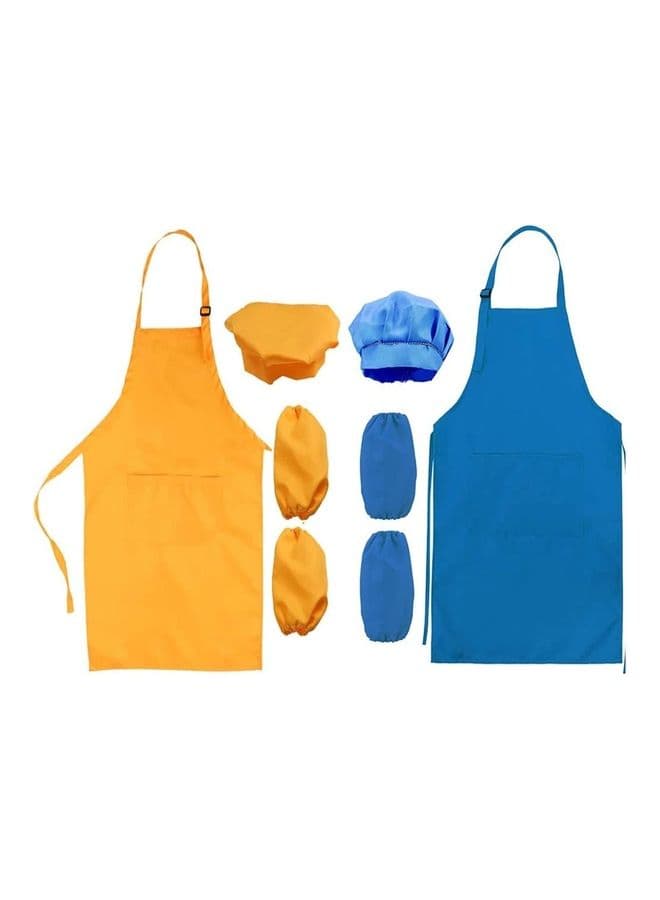 2-Piece Kids Aprons with Chef Hat and Sleeve Set