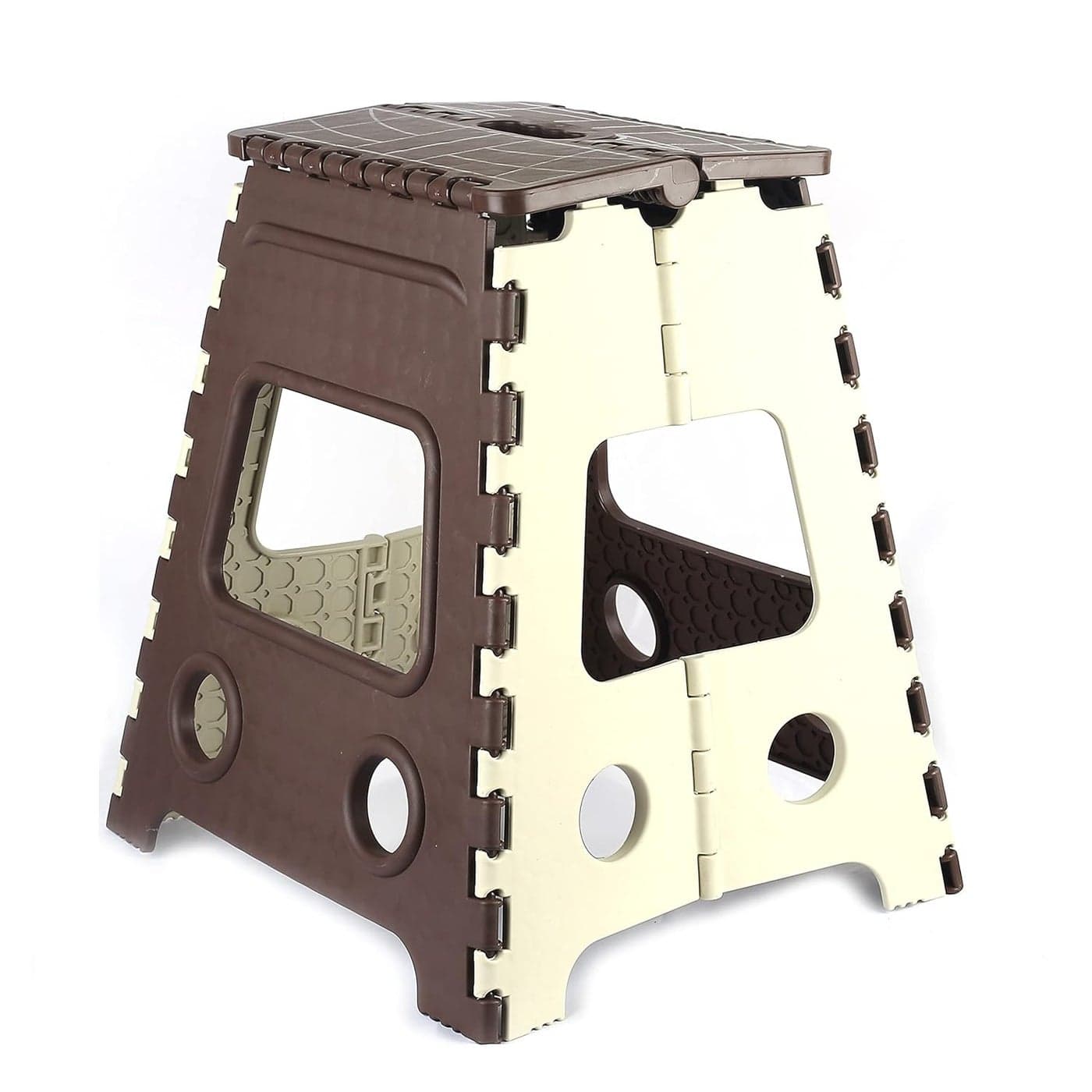 LAFILLETTE Folding Step Stool Heavy Duty Foldable Stool for Kids Adults Safe NonSlip Folding Step Stool MultiFunction Portable Stool Great for Kitchen Bathroom Bedroom Brown
