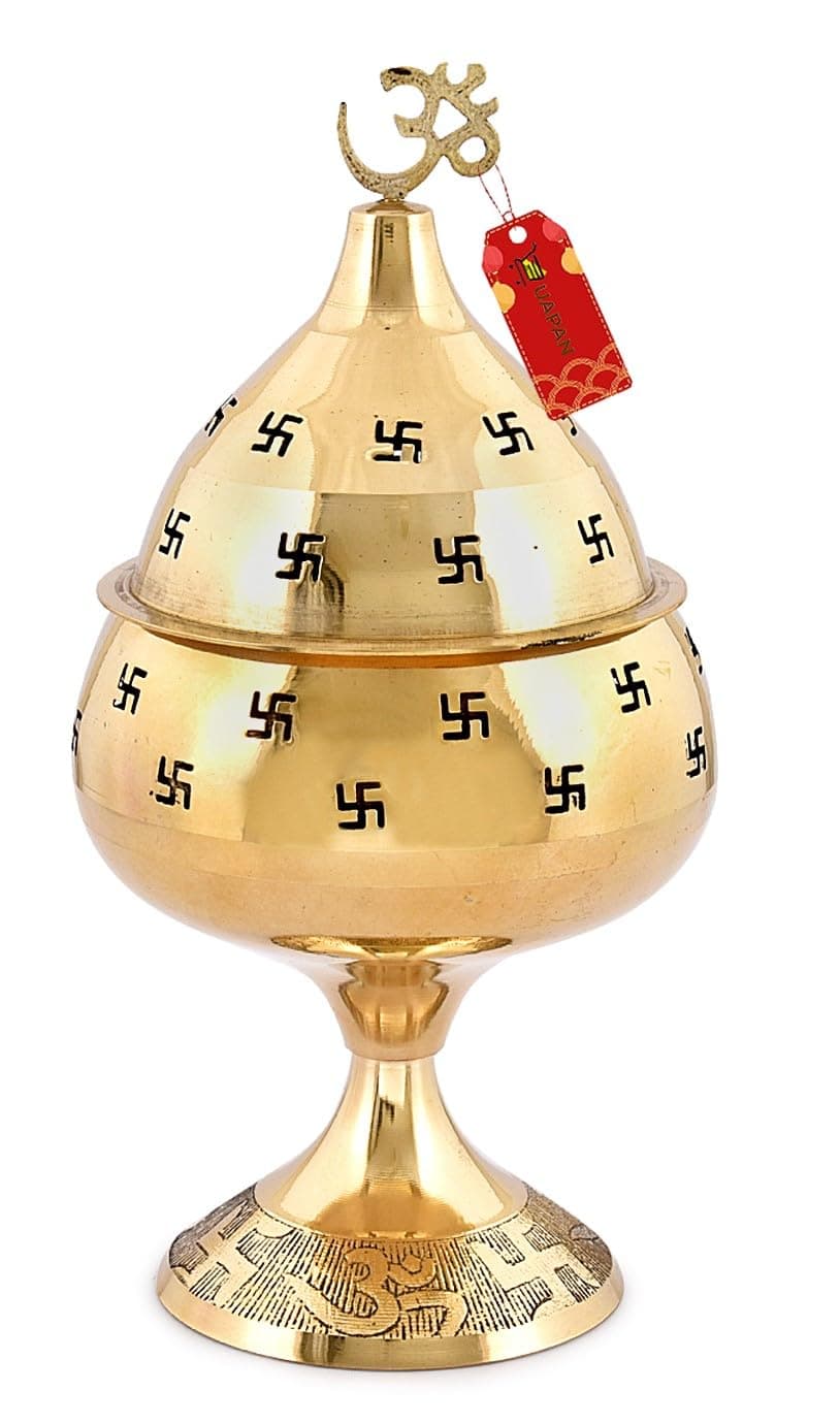 UAPAN akhand Jyoti Akhand Diya Decorative Brass Latern (9 Inch)