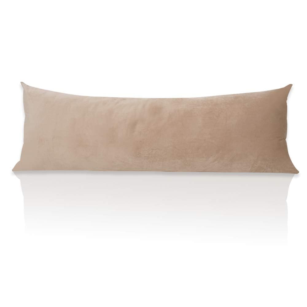 StangH Pregnancy Pillow Cover Nursery Soft Velvet Body Pillowcase King Size Zippered Long Pillowcase Cover for KidsToddler Blush Beige 20 x 54 inches 1 Pc
