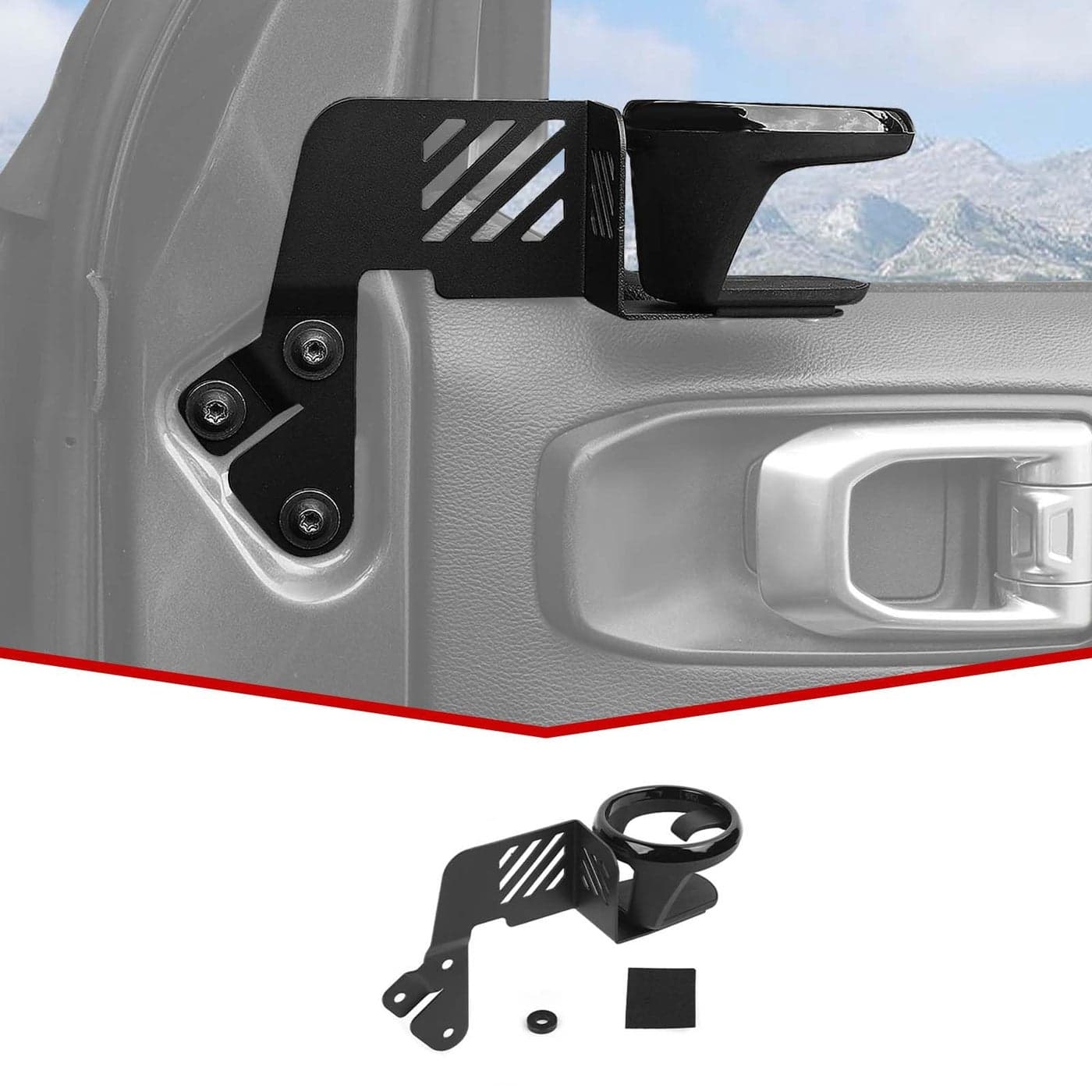 JeCar JL Cup Holder Front Door Right Side Drink Cup Holder Fit for Jeep Wrangler JL JLU 20182023 Gladiator JT Truck