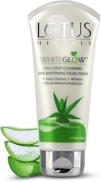 Lotus Herbals WhiteGlow 3In1 Deep Cleansing Skin Whitening Facial Foam face wash for all skin types 100g