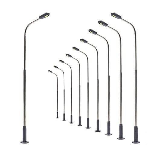 LQS07WM 10pcs Model Railway Train Lamp Post 7cm or 276inch Street Warm White Lights HO TT Scale LEDs New