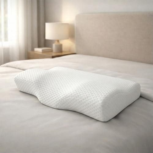 Sleepsia Cervical Pillow for Neck Pain & Shoulder Pain Relief | 1-Year Warranty| Orthopedic Gel Memory Foam Pillow, Cervical Pillow, Spondylitis-Ortho Neck Support Medical Pillow (White, Pack of 2)