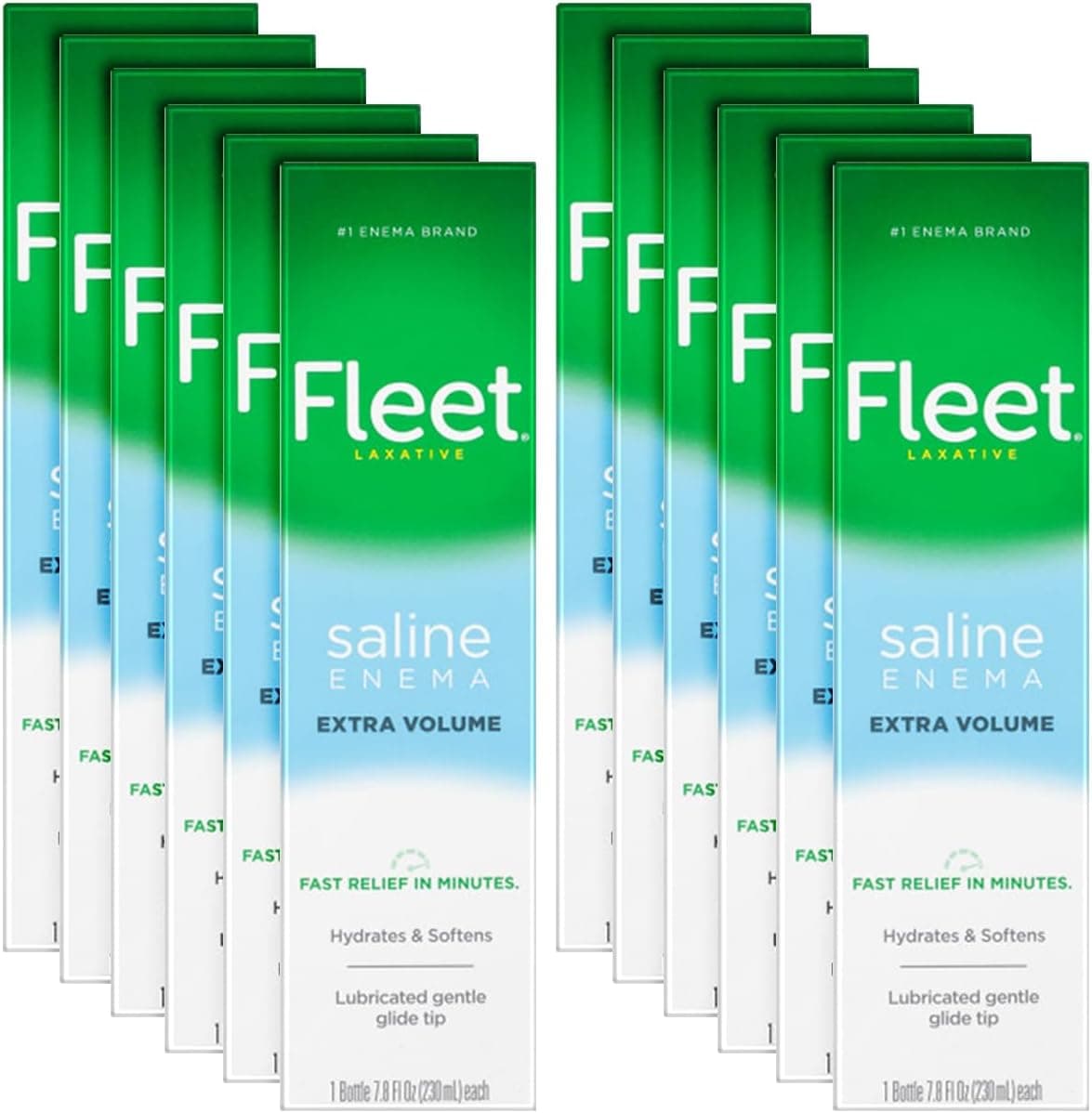 Fleet Saline Laxative Enema 7.8 oz (Pack of 12), Multicolor