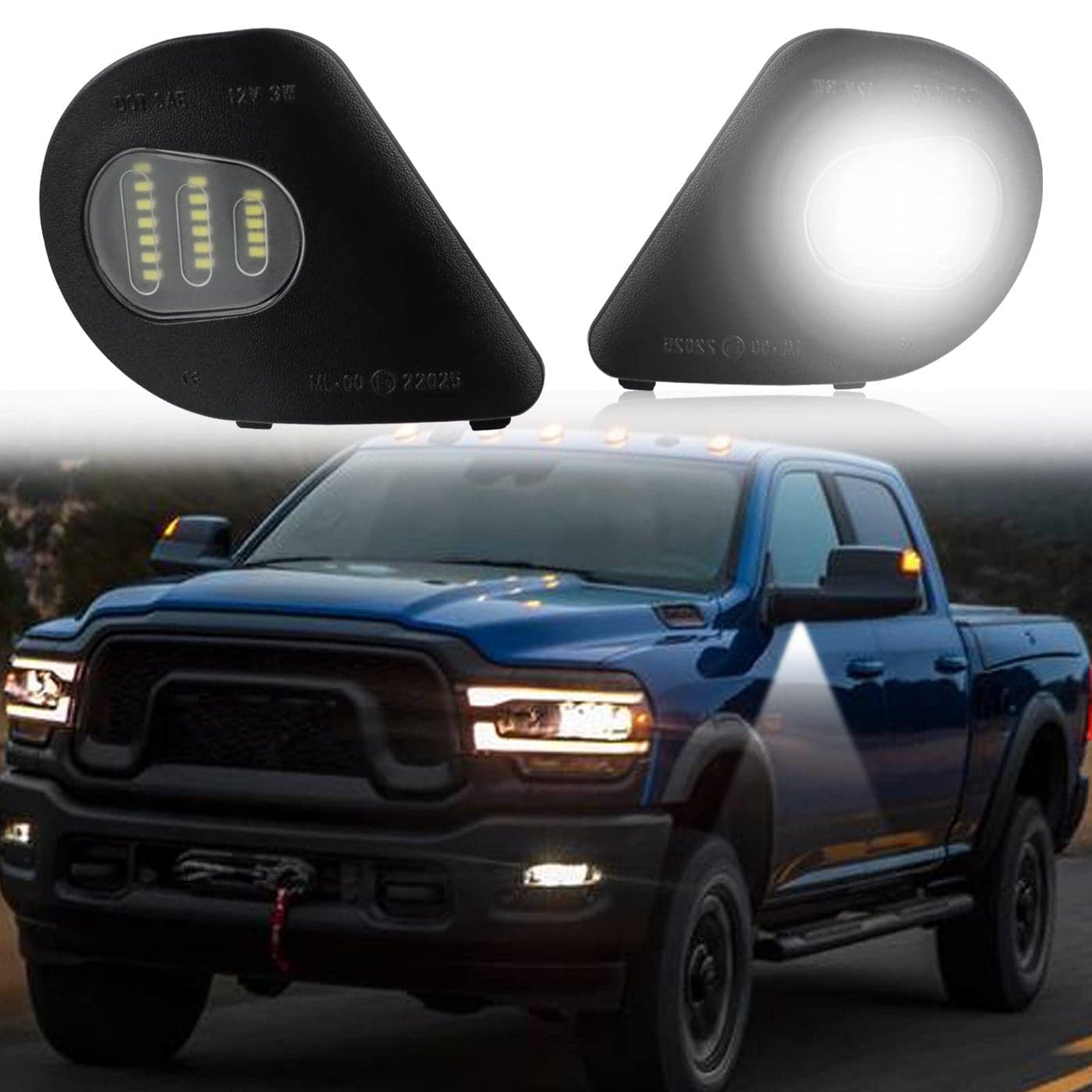 KEEGTBOX LED Side Mirror Puddle Lights Compatible with Dodge Ram 1500 Truck 20102019 Towing Mirror Light for Ram 2500 3500 4500 5500 Pickup 20112018 Puddle Lamp Accessories