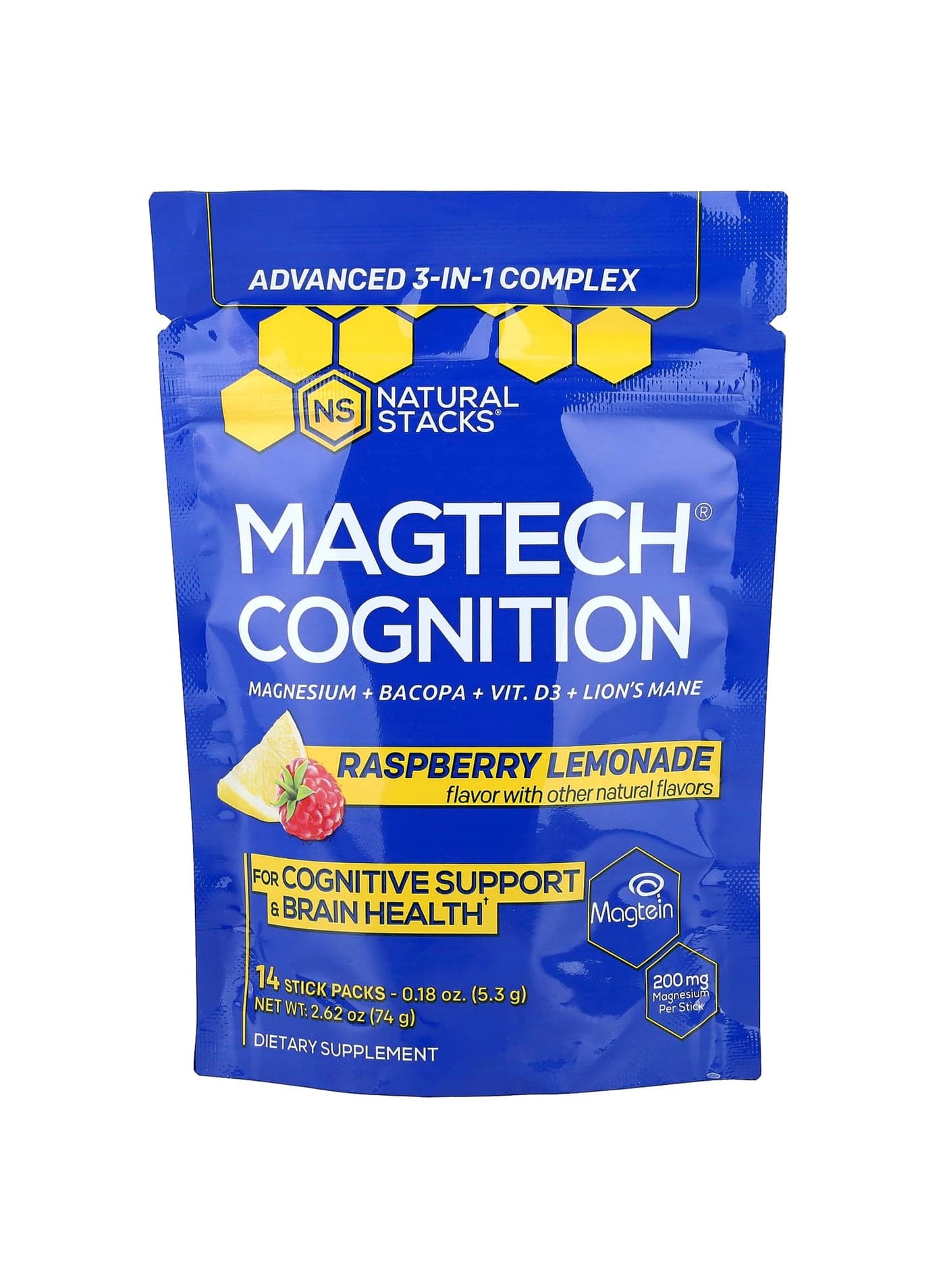 Magtech® Cognition, Raspberry Lemonade, 14 Stick Packs, 0.18 oz (5.3 g) Each