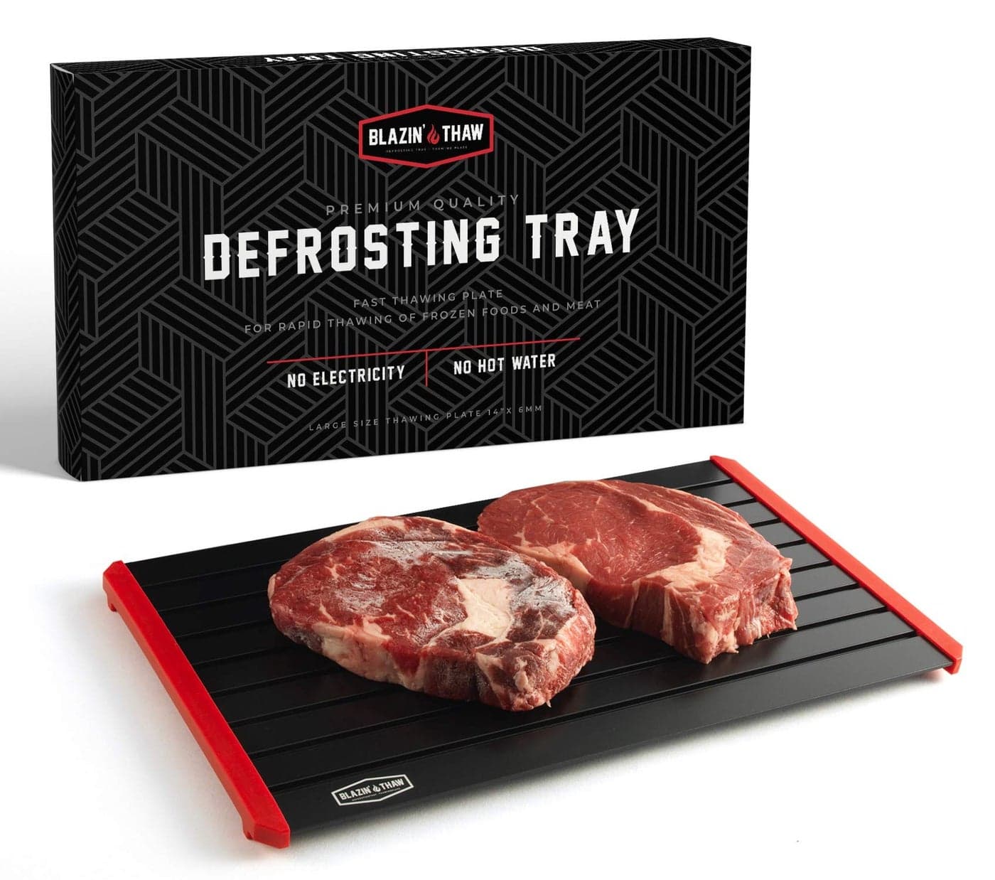 BLAZIN THAW Defrosting Tray for Frozen Meat 14 LargeSize Aluminium Plate for Thawing Frozen Food Natural Thawing Process No Microwaves No ColdWarm Water Required