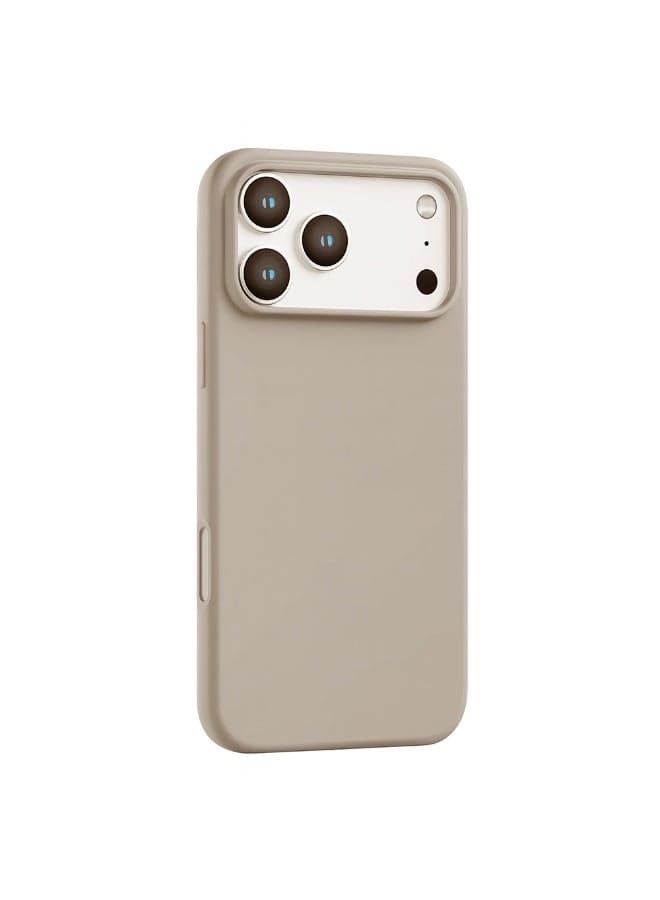 Compatible with iPhone 17 Pro Max Case , Slim Liquid Silicone 3 Layers Soft Gel Rubber Shockproof Protective Cover with Anti-Scratch Microfiber Lining- Grey