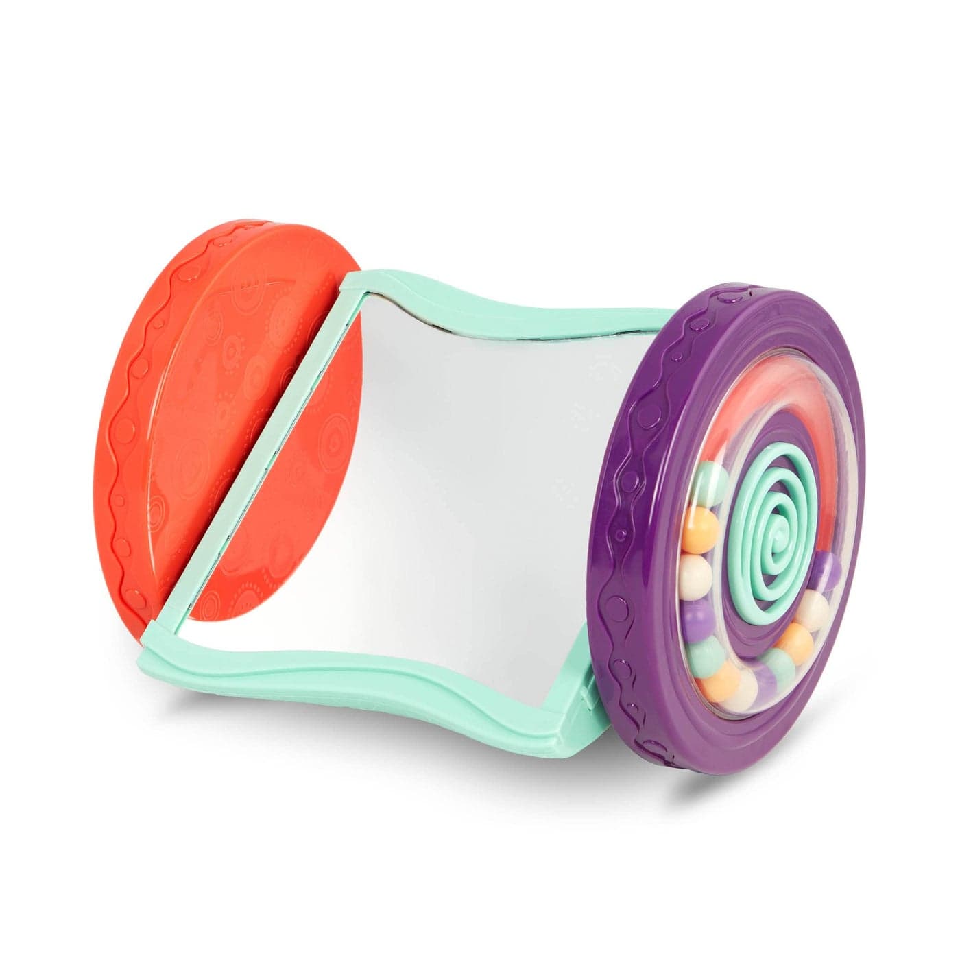 B. toys - Baby Toys Mirror with Rolling Sensory Wheels - Interactive Roly-Poly Mirror for Tummy Time & Crawling - Early Learning for Infant Development - 0+ Months