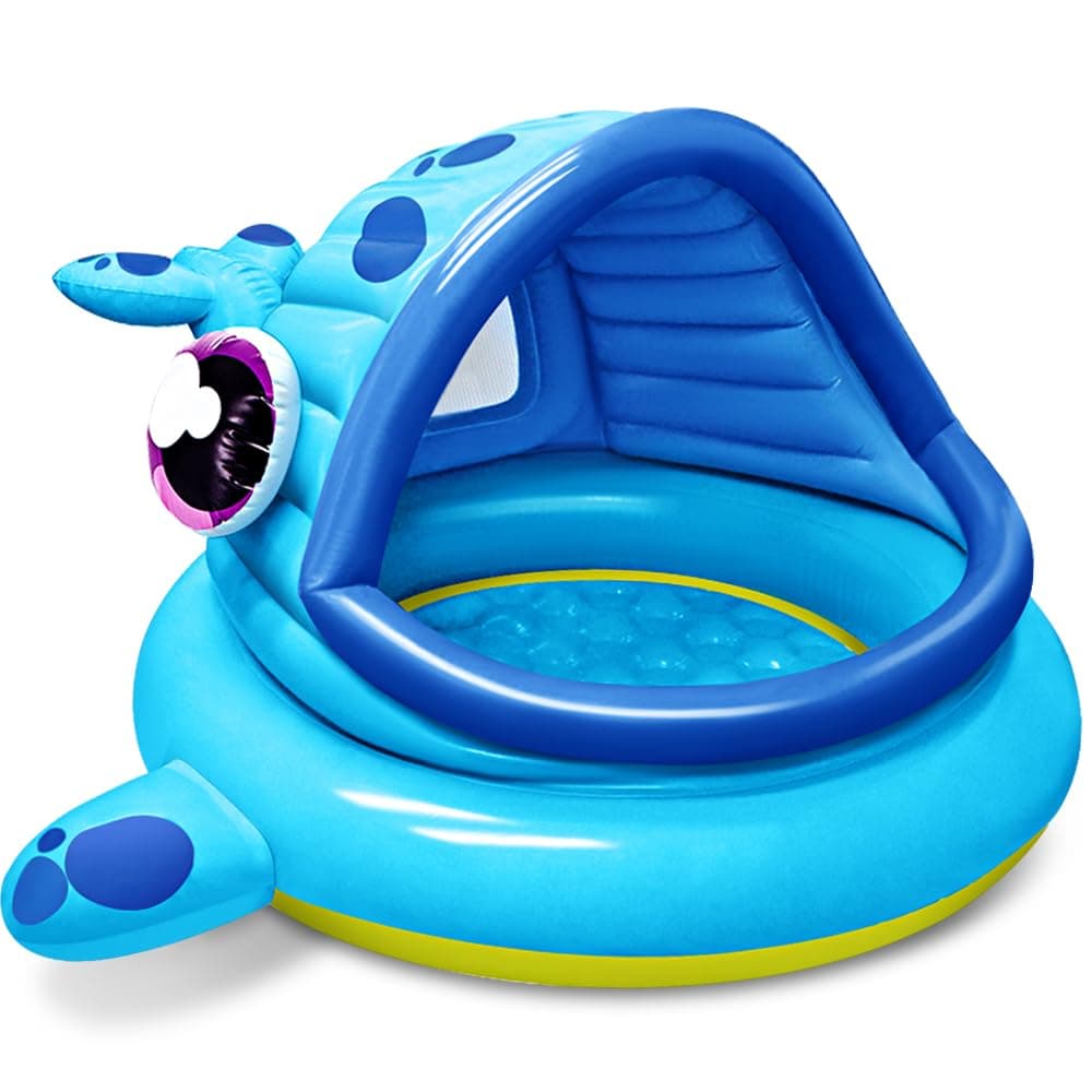 JOYIN Inflatable Shade Kiddie PoolWhale Baby Pool Tent Infant Swimming Pool for Kids 54 x 56 x 28Blow Up Toddler Pool for Swim Party Toys Summer Water Beach Fun