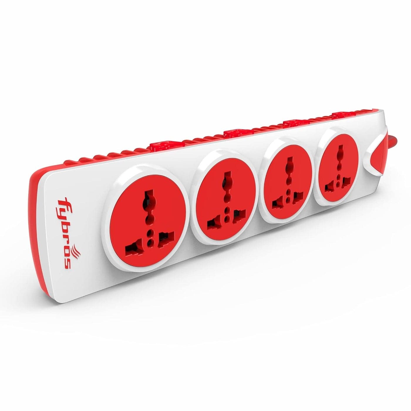 Fybros Qubic 4X4 Extension Cord Power Strip with International Sockets Extension10 AMP Output 2 Year Warranty 5 Meter Heavy Duty Cable SurgeSpike Guard Made in India