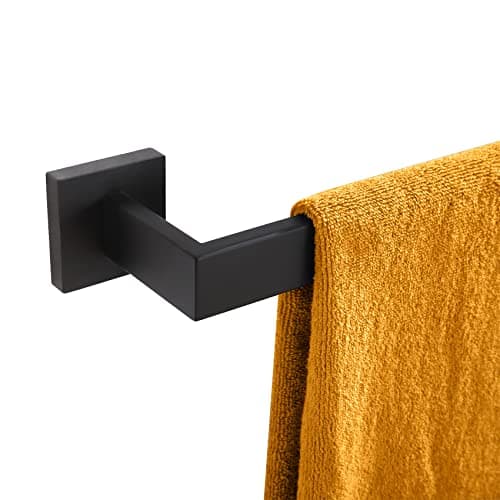 KOKOSIRI 20Inch Single Towel Bar Bathroom Kitchen Towel Holder Wall Mounted SUS304 Stainless Steel Towel Rack Matte Black B4003BKL20