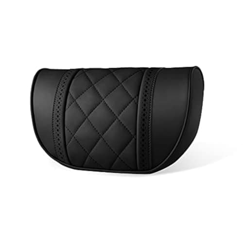 LUNDA Luxury Car Neck Pillow Car Travel Neck Rest Pillows Seat Cushion Support Napa Leather for Mercedes Benz SClass headrest Black
